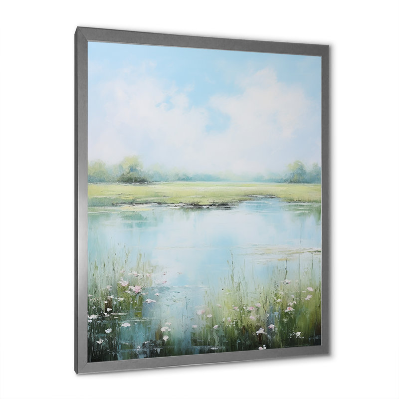 «Meadow Tranquil Waters I», reproduction d'art sur toile Meadow, H 20 po x l 12 po, Cadre photo argenté