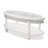 Monaco - Oval Coffee Table - Pelican Insert - Blanc Finish