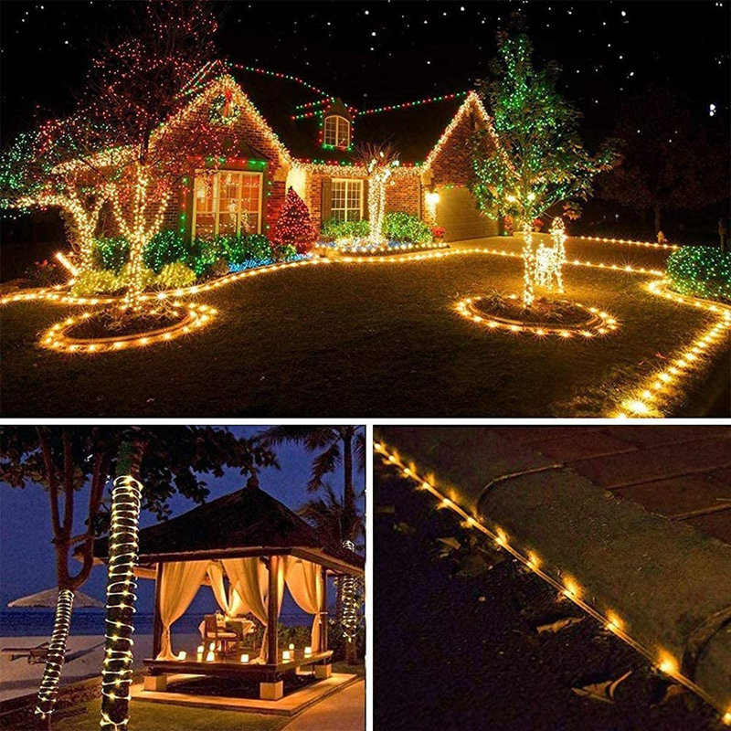 Solar Powered 200 LED String Light Christmas Decorations Lamp