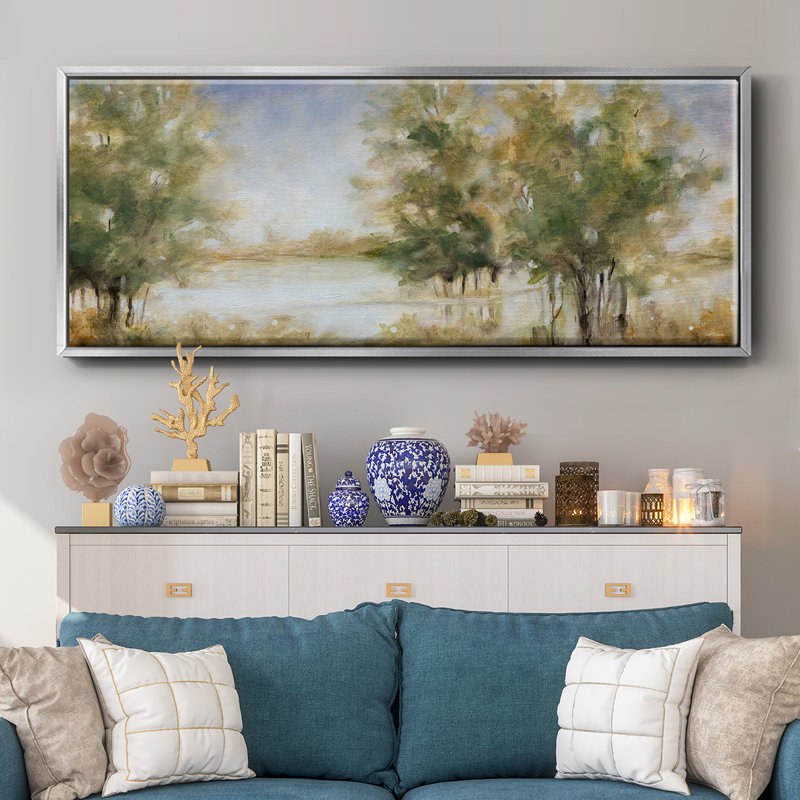 Waterway Grove- Framed Canvas, 20" H x 50" W