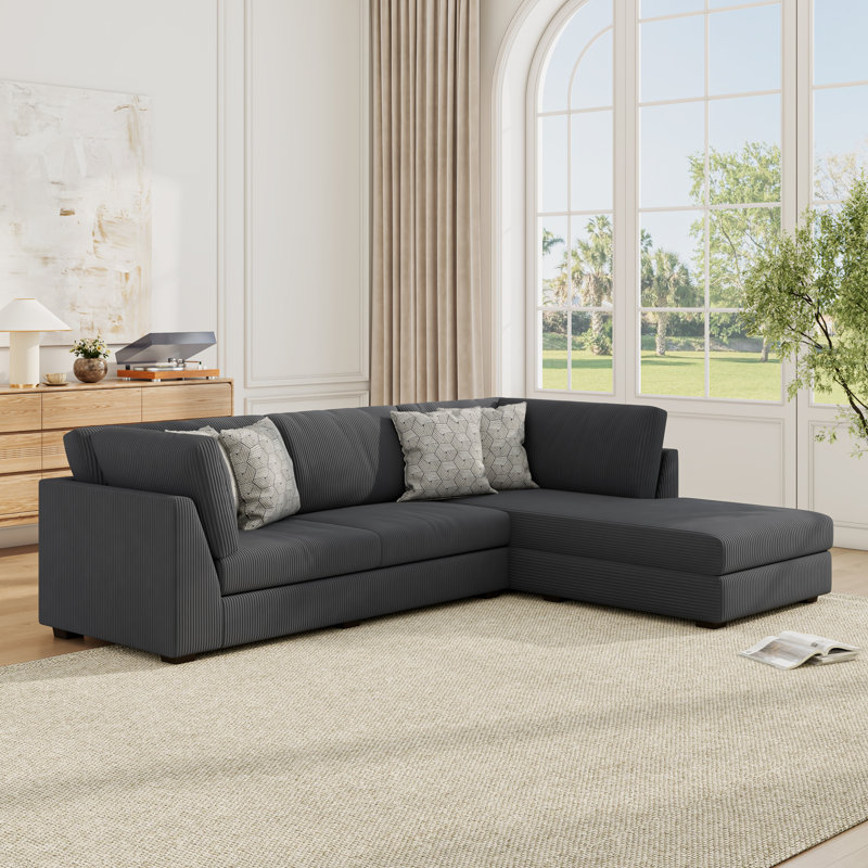 Canapé modulaire 2 pièces Amiela, Gris
