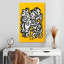 Ashelle graffiti noir et blanc sur fond jaune-108650033