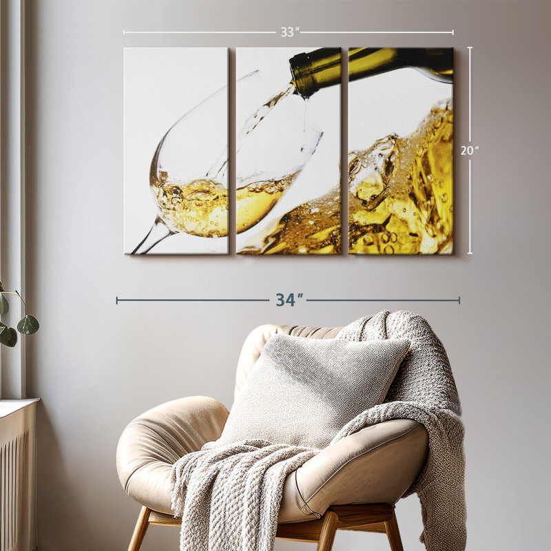 «White Wine Splash» sur, H 20 po x l 33 po x P 1,25 po