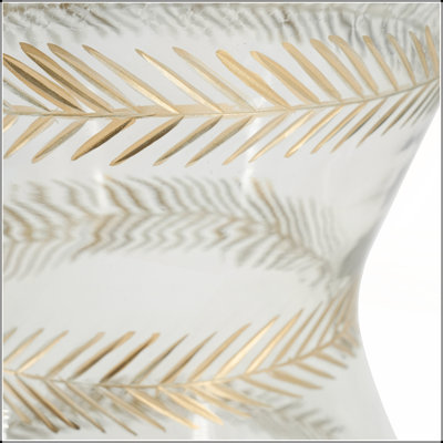Table d'appoint en verre 11 po x 15 po avec plateau en bois, base peinte à la main, parfaite pour les décors tropicaux modernes et les petits espaces