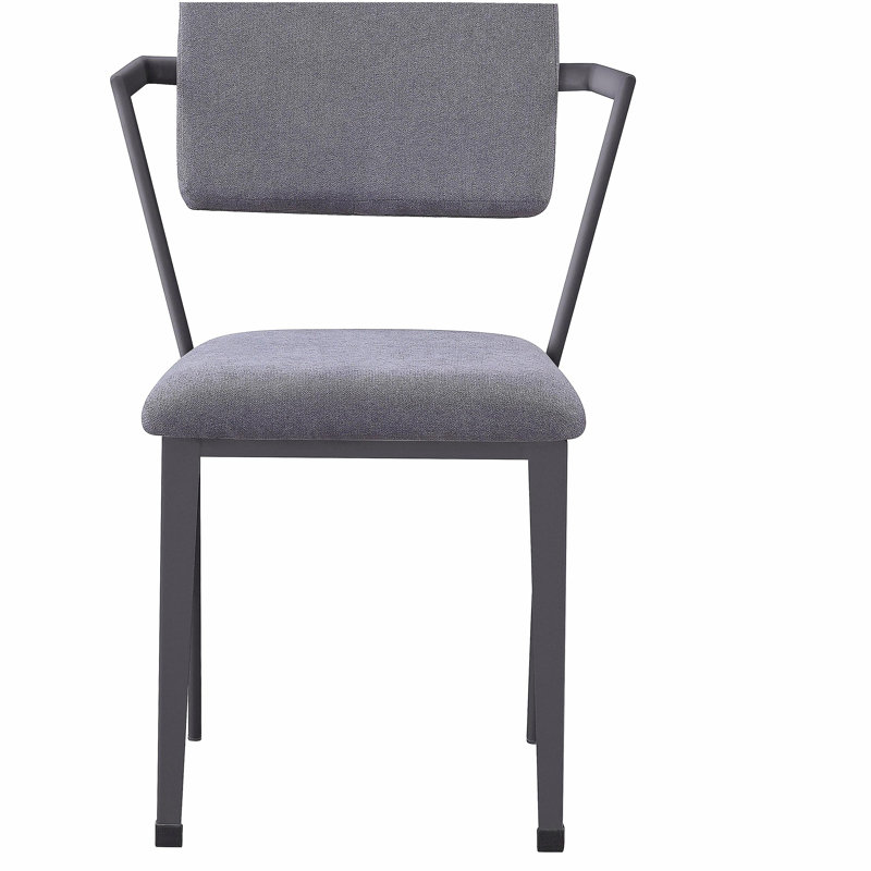 Chaise de bureau grise à dossier ouvert