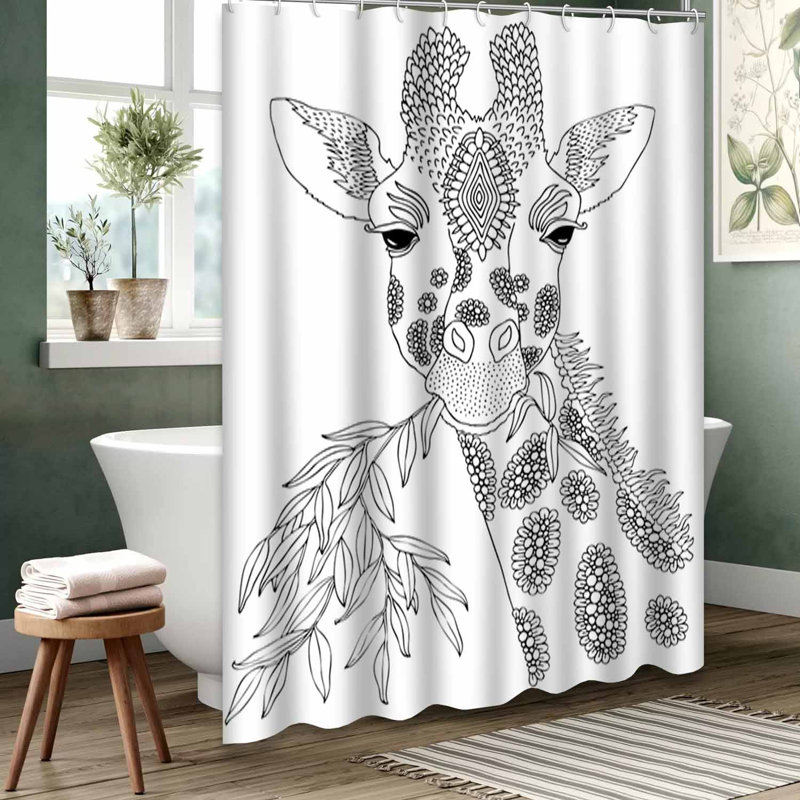 Rideau de douche blanc imperméable, rideaux de douche pour la salle de bain avec 12 crochets, 72" L x 78" W
