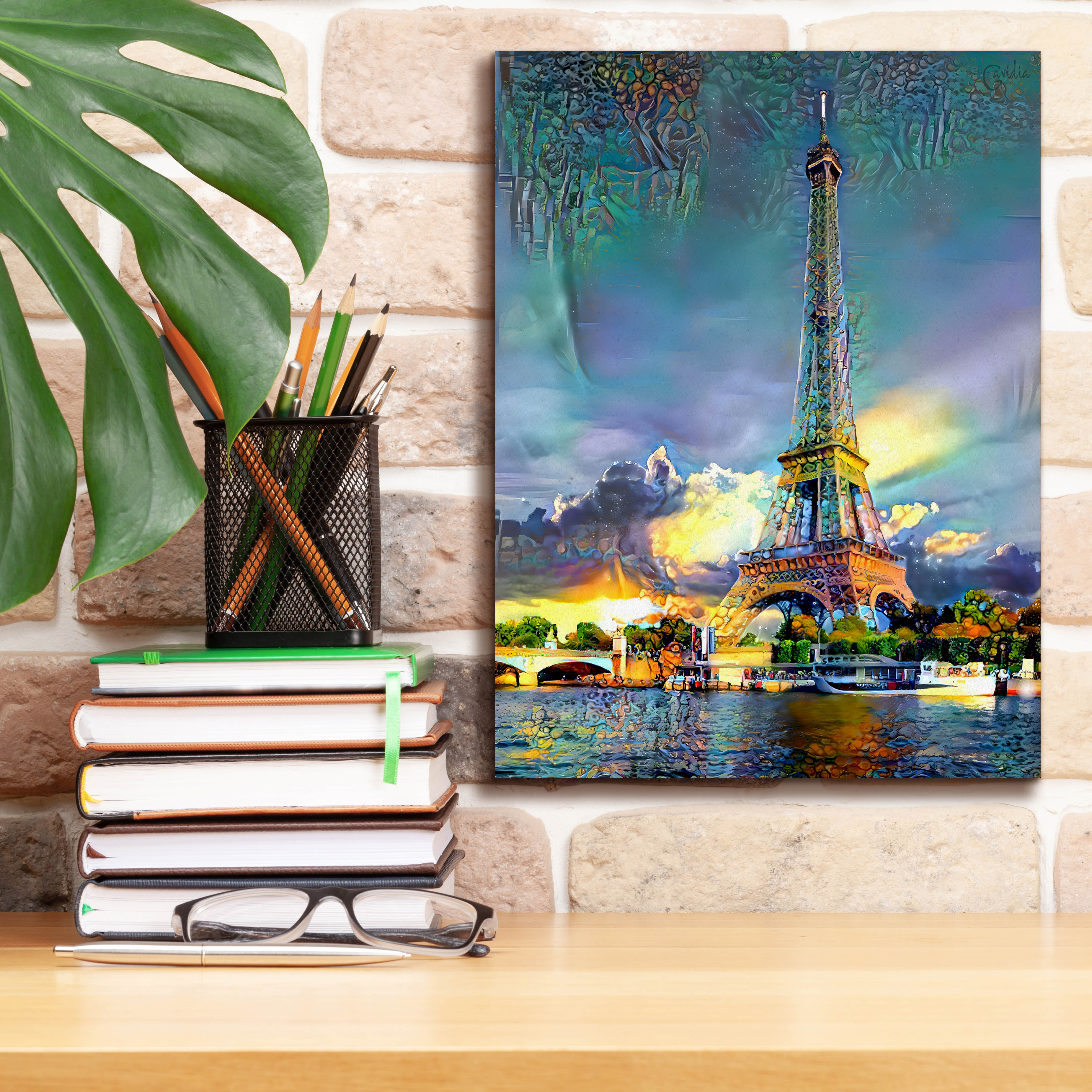abstract eiffel tower painting