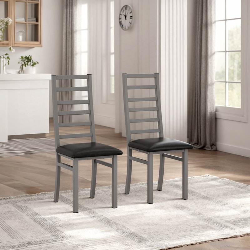 Metal Dining Chairs,Kitchen Chairs,Side Chair,Dinning Chairs, Gray, 2