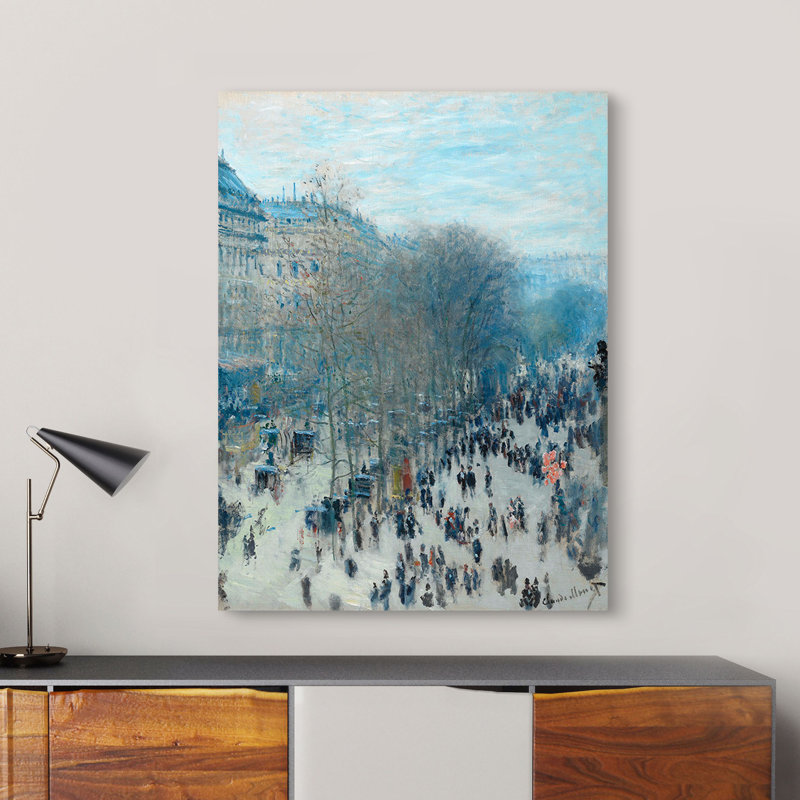 Boulevard Des Capucines by Claude Monet - Wrapped Canvas Art Prints, 80cm H x 60cm W x 4cm D