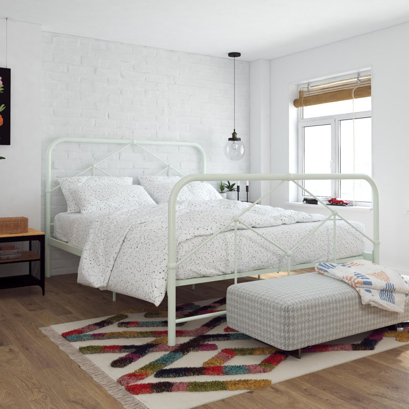 Metal Bed, Kingsize (5'), Dusty Green