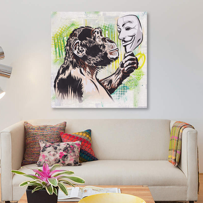 « revolution », impression sur toile, H 12 po x l 12 po x P 0,75 po, Toile tendue, Pas de tapis