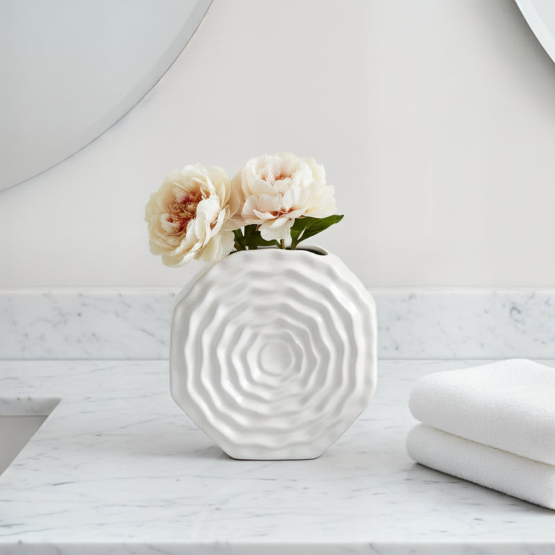 Vase en céramique 8 po, Blanc