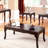 Dark Cherry 3 Traditional Coffee Table In Solid Wood With Legs And Detailed Design Element Ornament, 1 2 End Tables For Main Living Decor Space Zone Finish Elaborate Pattern Detail, Quarters