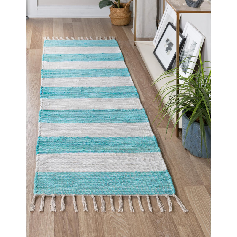Abitha Cotton Striped Indoor Rug, Runner 2'2" x 10'