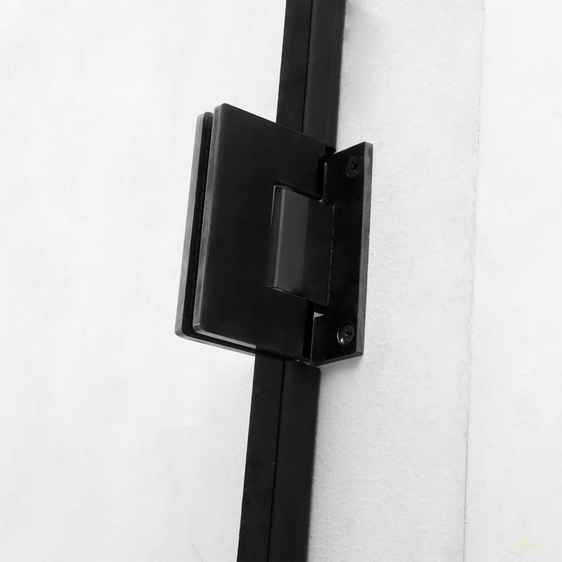 Shower Door 34" W X 72" H Pivot Frameless Shower Door With Pattern Glass, Open Entry Design In Matte Black