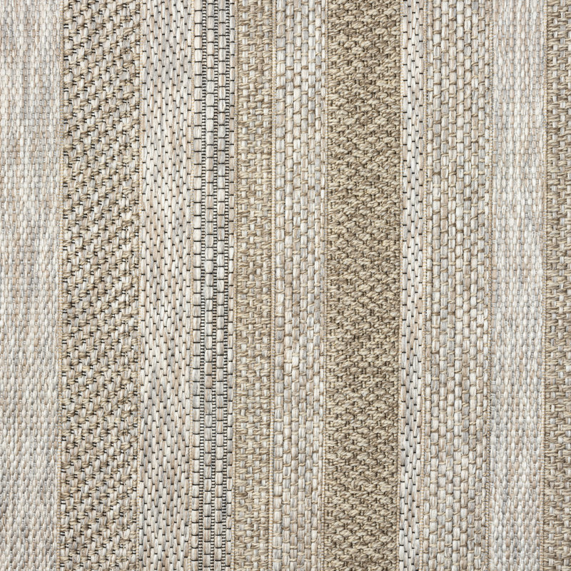 Hayaan Tan/Brown Striped Transitional Indoor/Outdoor Area Rug, Rectangle 2' x 3'