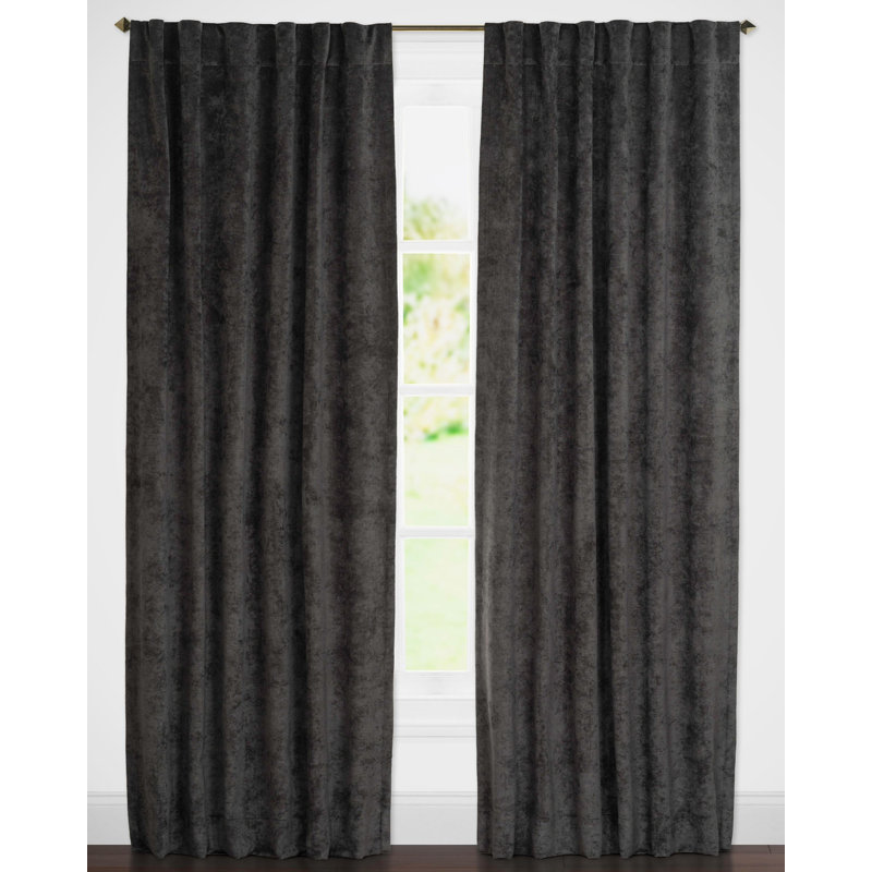 Padma Semi Sheer Curtain, Dark Gray