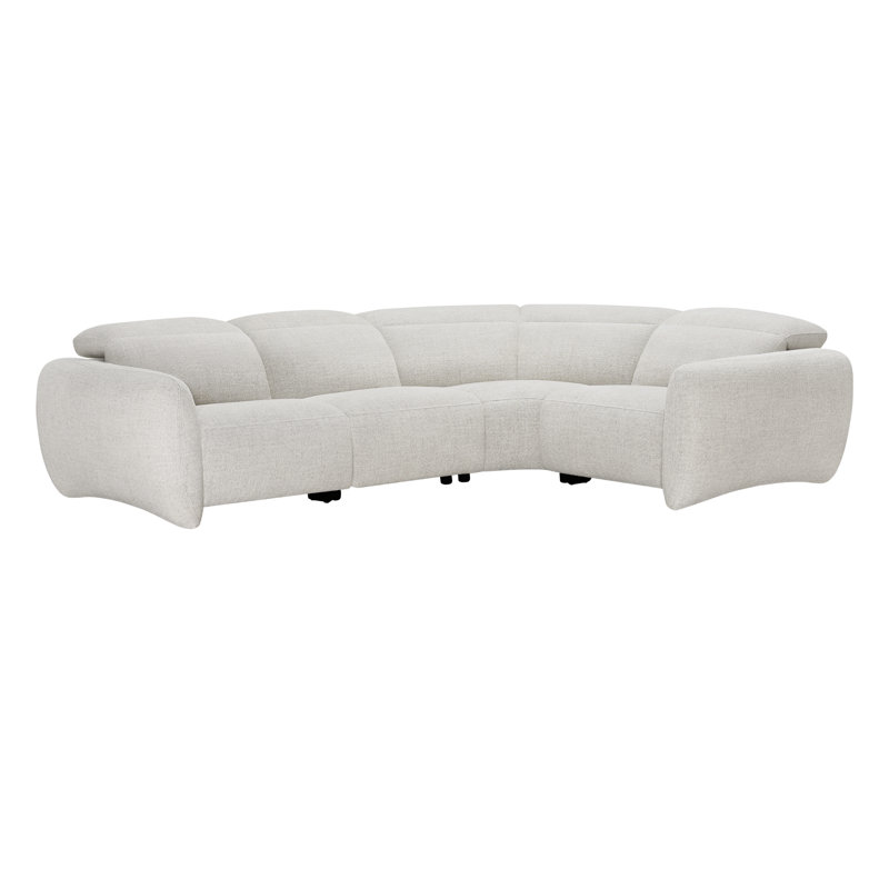 Astro 4-Piece Upholstered Power Reclining Sectional, Nathan Wheat Polyester