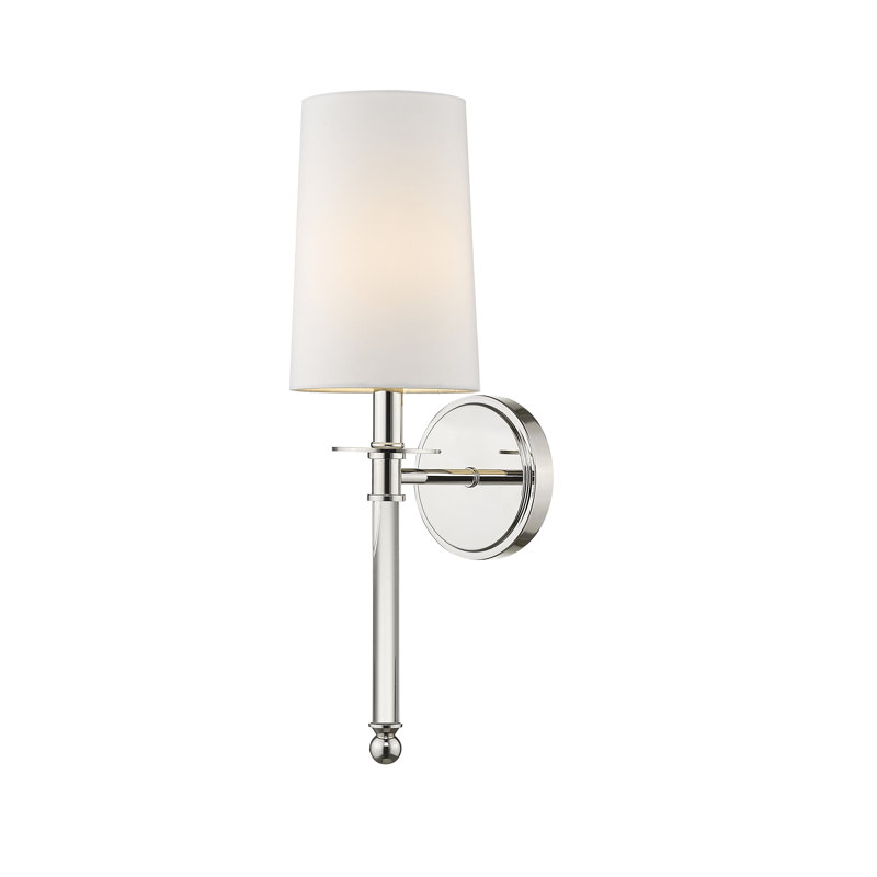 Addi Steel Armed Sconce, Polished Nickel