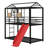 Metal House Bunk Bed With Slide-511170811