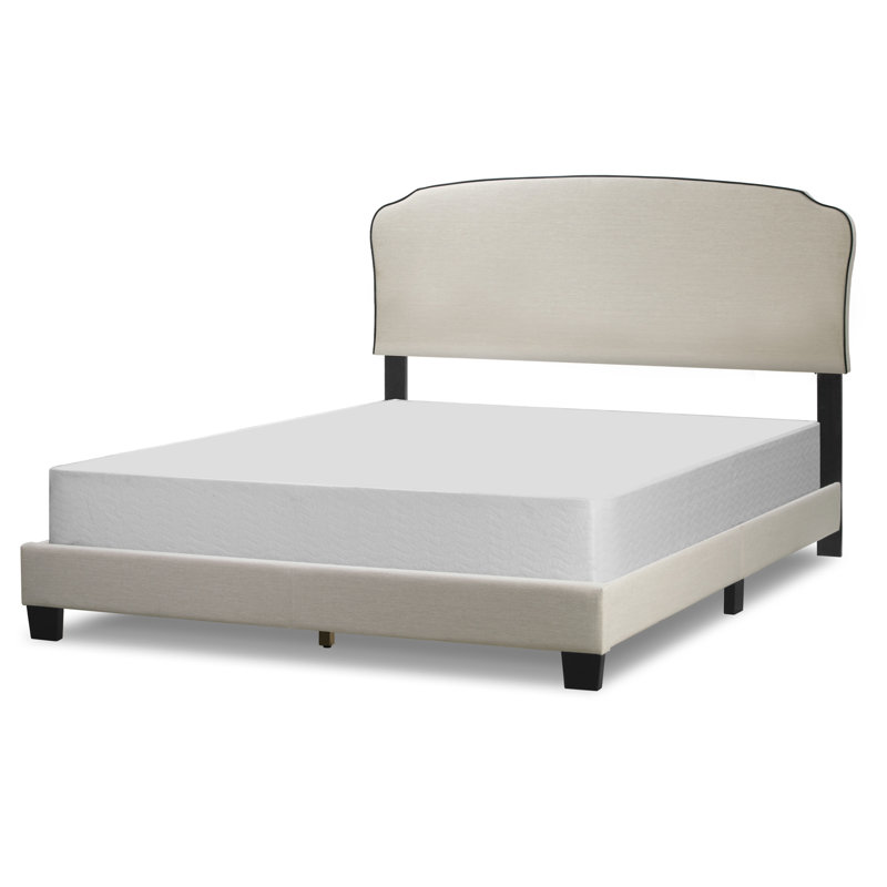 Rayner Upholstered Standard Bed, Beige, 100% Polyester