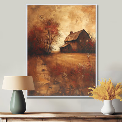  «Brown Red Vintage Autumn Vibes Barn - Décoration murale grange