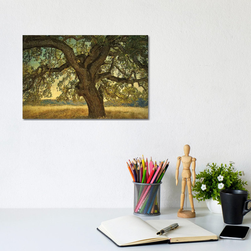 Blue Oak Silhouette by William Guion - Wrapped Canvas Print, 20.32cm H x 30.48cm W x 1.91cm D