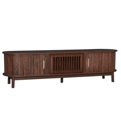 Modern Farmhouse TV Stand for 75" TVs, Wood Entertainment Center with Storage Cabinet, TV Console Table for Living Room, Bedroom