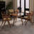 Set of 2 Mid-Century Rattan Accent Dining Chairs with Armrests (Brown)