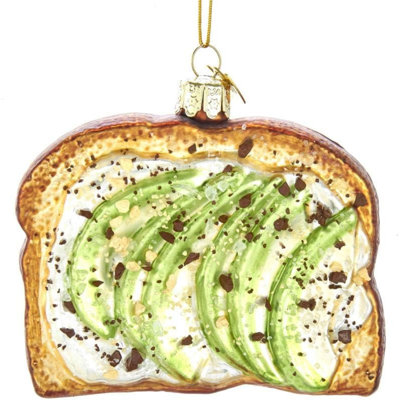 Kurt Adler Noble Gems Glass Ornament for Christmas Tree, Avocado Toast