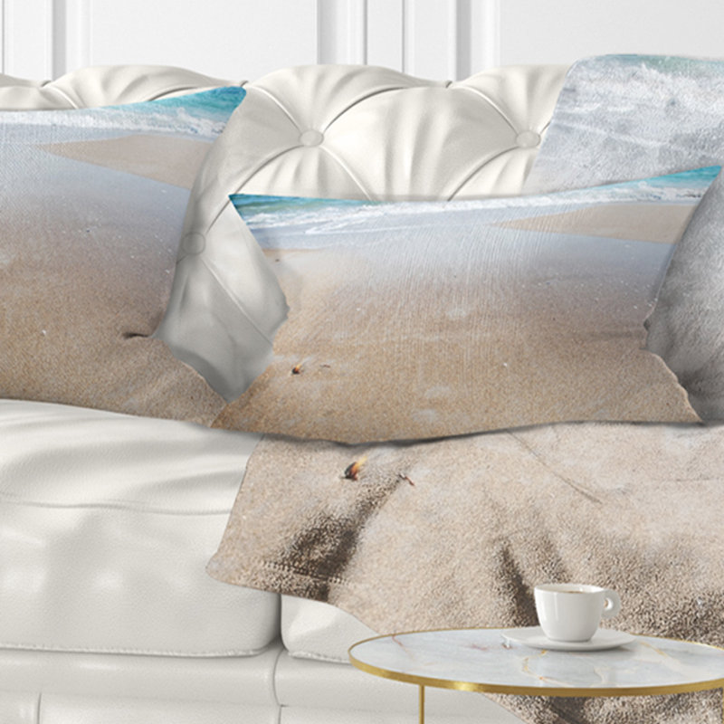 Coussin Crystal Clear Sea Waves on Beach - Sea & Shore