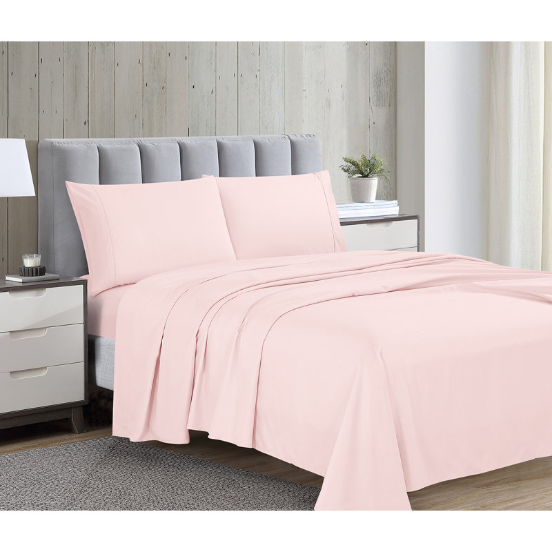 Swift Home Ultra-Soft 4-Piece Sheet Set - Essential 1800 Series Microfiber - Fits Mattress up to 14" Thick - Peach Fuzz, Durable, Easy Care