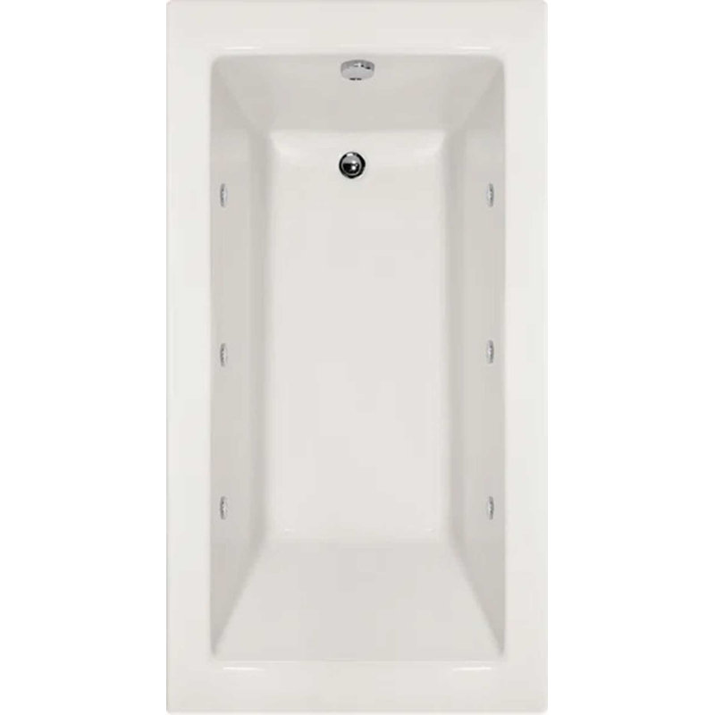 Sydney 66'' L Soaking Bathtub, White, Right, Satin Brass