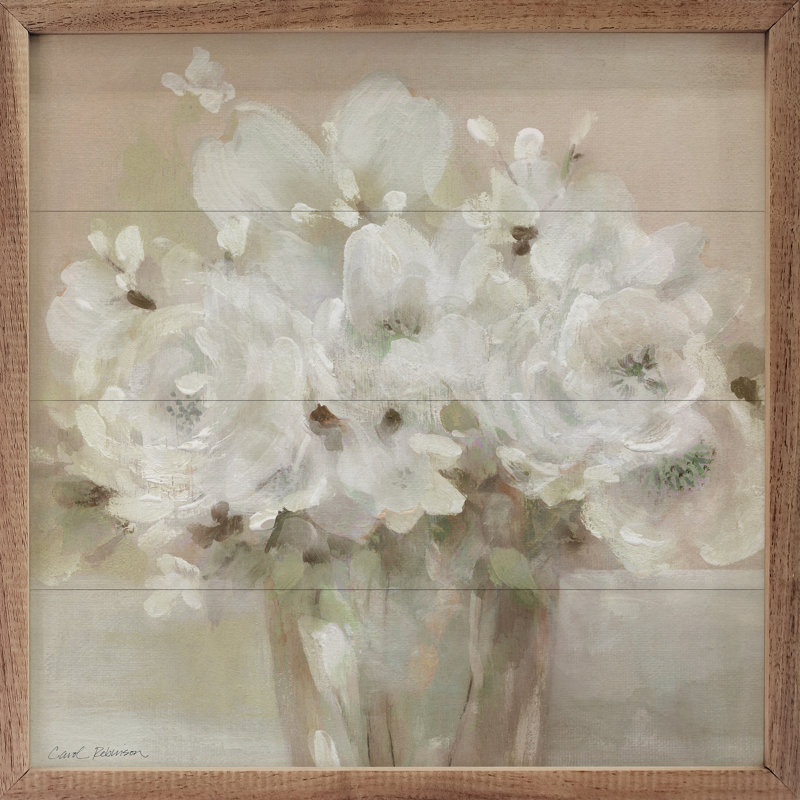 «Tender White Blooms 1» par Carol Robinson, H 4 po x l 4 po