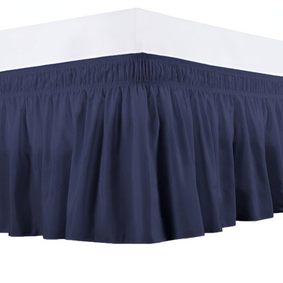 400TC Sateen Solid Cotton Wrap Around Bed Skirt 15" Drop Length