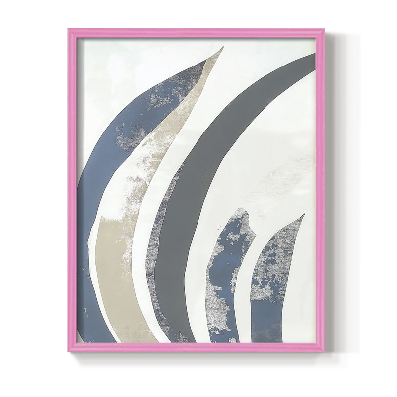 Abstrait LXVII, reproduction encadrée - prête à être accrochée - fabriquée aux États-Unis, H 14 po x l 11 po, Rose