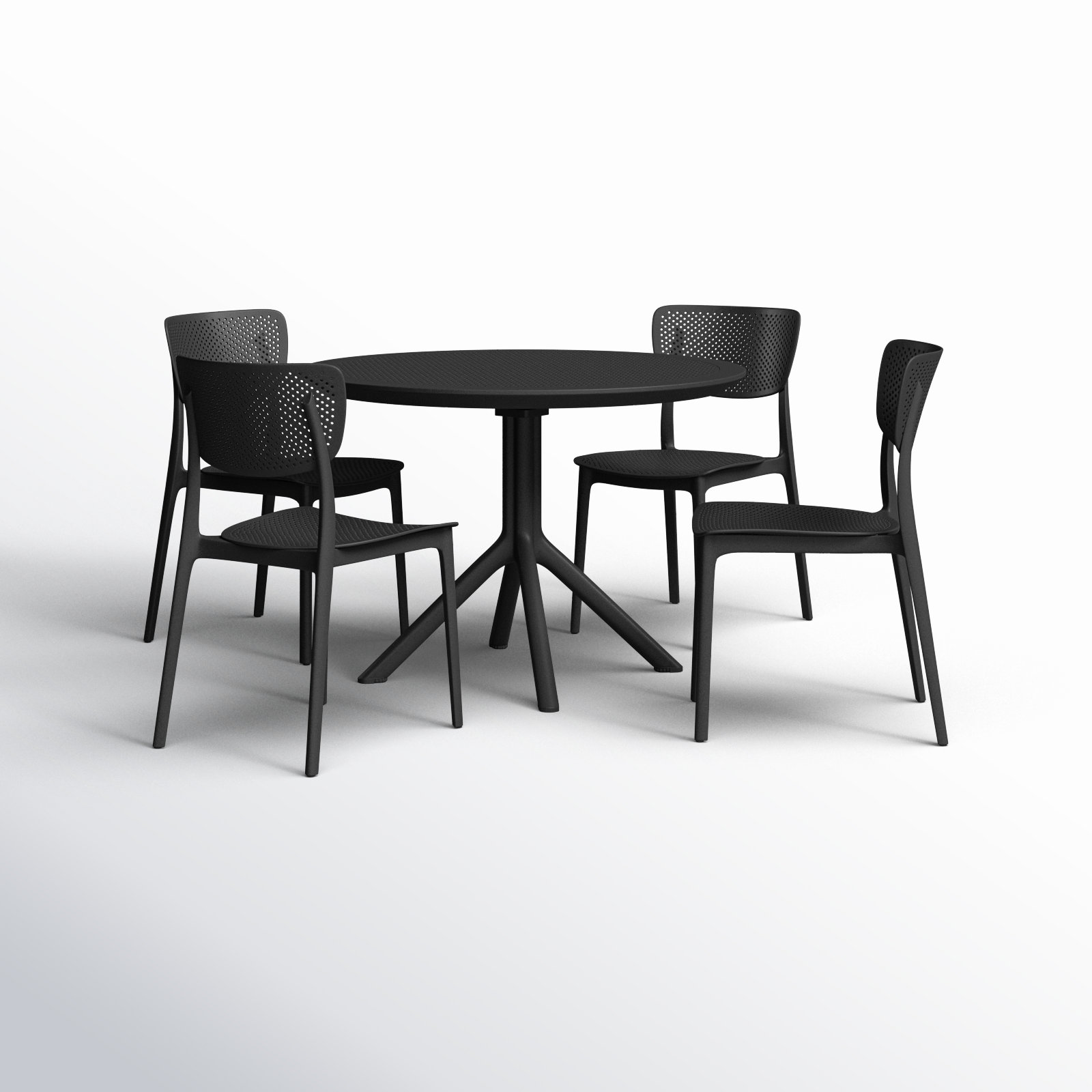 Farrah 41" Patio Dining Set, Black