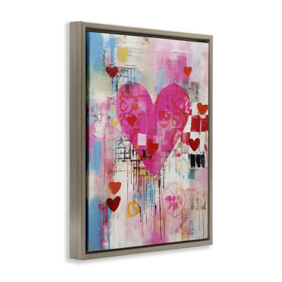 "Whimsical Romance Heart", art mural encadré sur toile flottante par LSR Design Studio