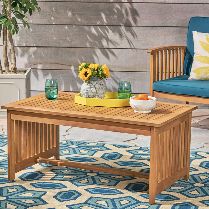 Table basse en bois 40 "x 24" 17,98 "avec patine brune pour terrasse fabriquée à la main et bronze antique, 17,98