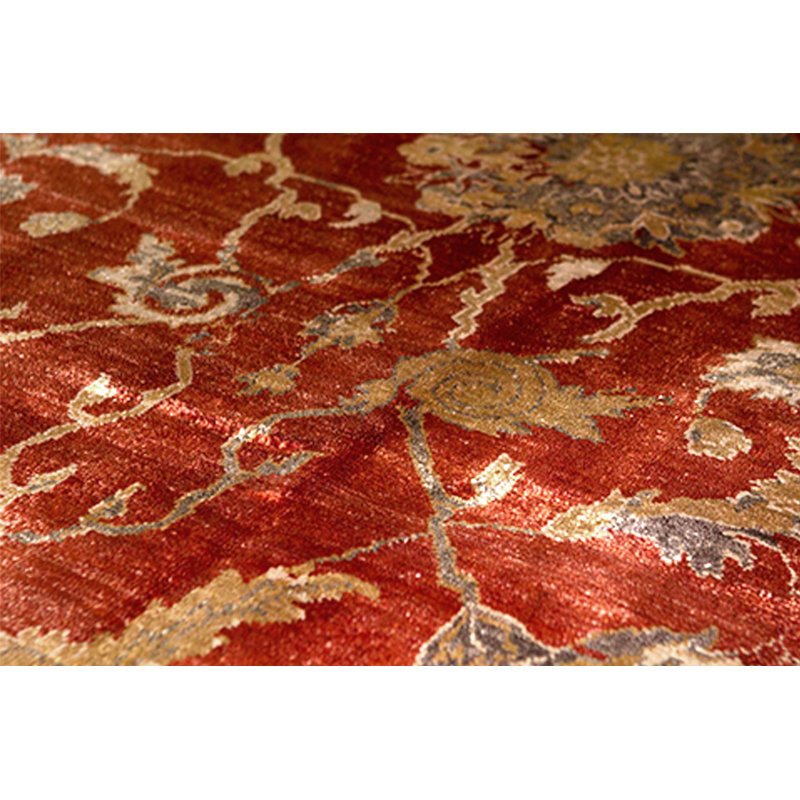 Floral Area Rug in Rust/Yellow