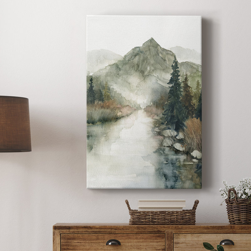 Paysage de récolte dans les bois - galerie Cavas sur mesure, H 18 po x l 12 po