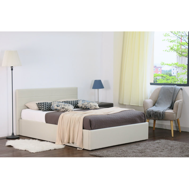 Philippe Upholstered Ottoman Bed, Single (3'), Cream