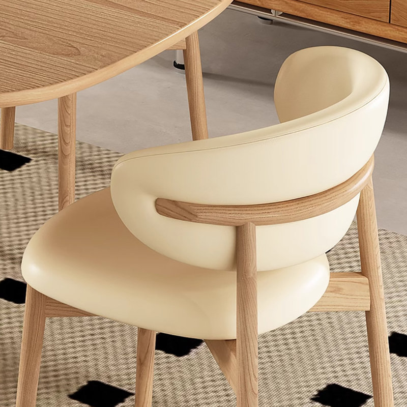 Table de salle à manger en bois naturel crème chaud et robuste, H 29,5 po x L 63 po x l 31,5 po