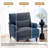 Upholstered Navy Nailhead Trim Accent Chair with Throw Pillow and Solid Wood Legs (Set of 2)-658513693