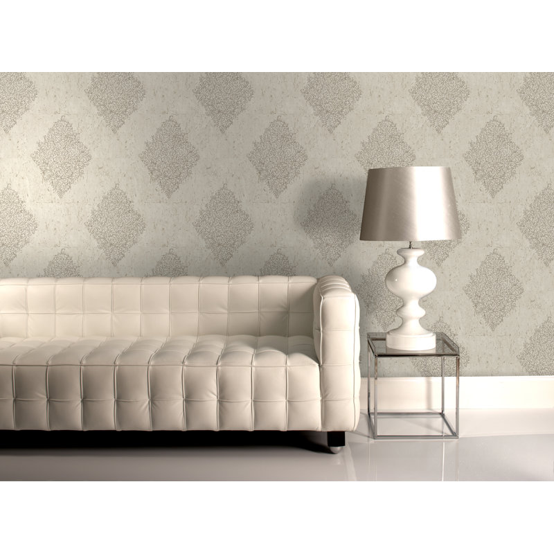 Rouleau de papier peint 33 pi x 20,5 po Cork Medallion, Crème / Or pâle