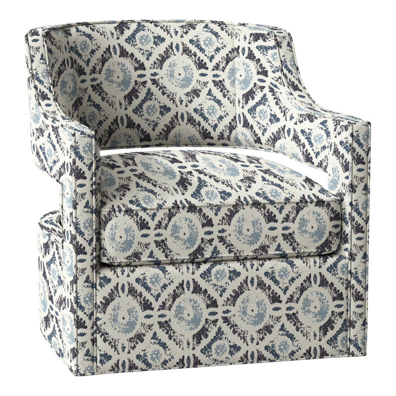 Phoebe 29.5" W Swivel Armchair, Perigold Wittstock Indigo