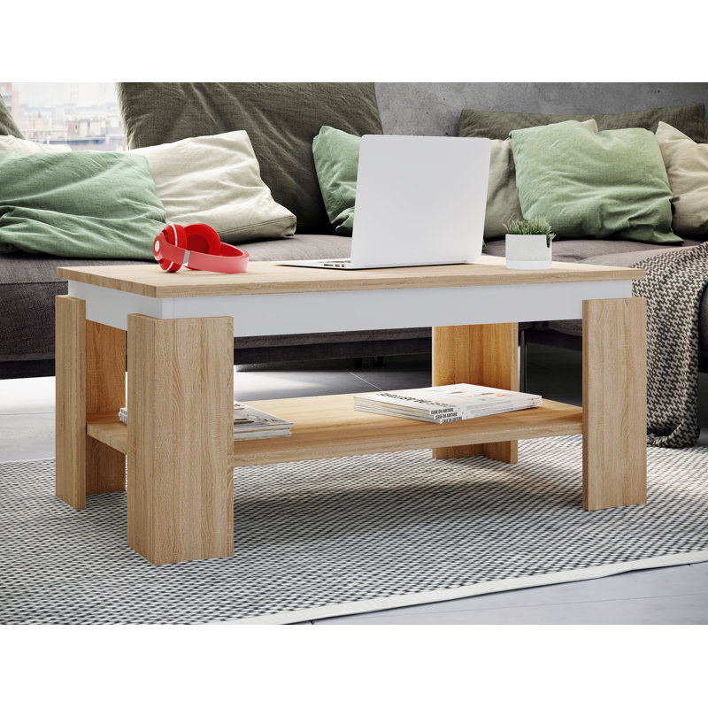 Reesheda Coffee Table with Storage, Tan