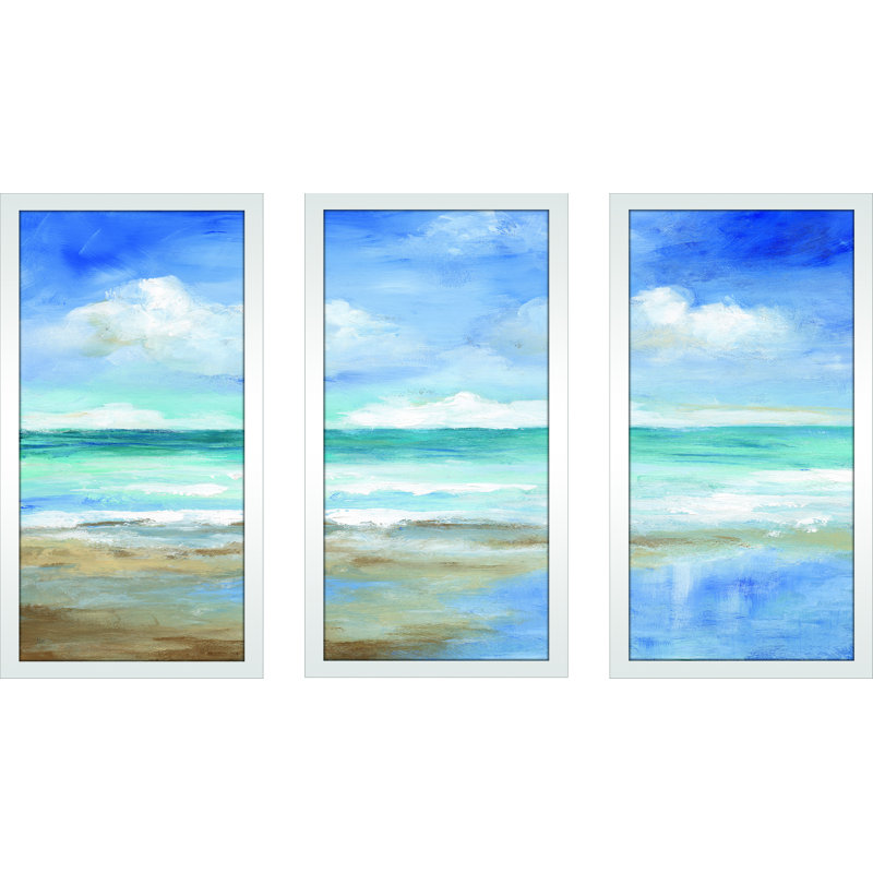 « Washy Coast II », reproduction d’art encadrée à multiples images sur acrylique, H 25,5 po x l 40,5 po x P 1 po