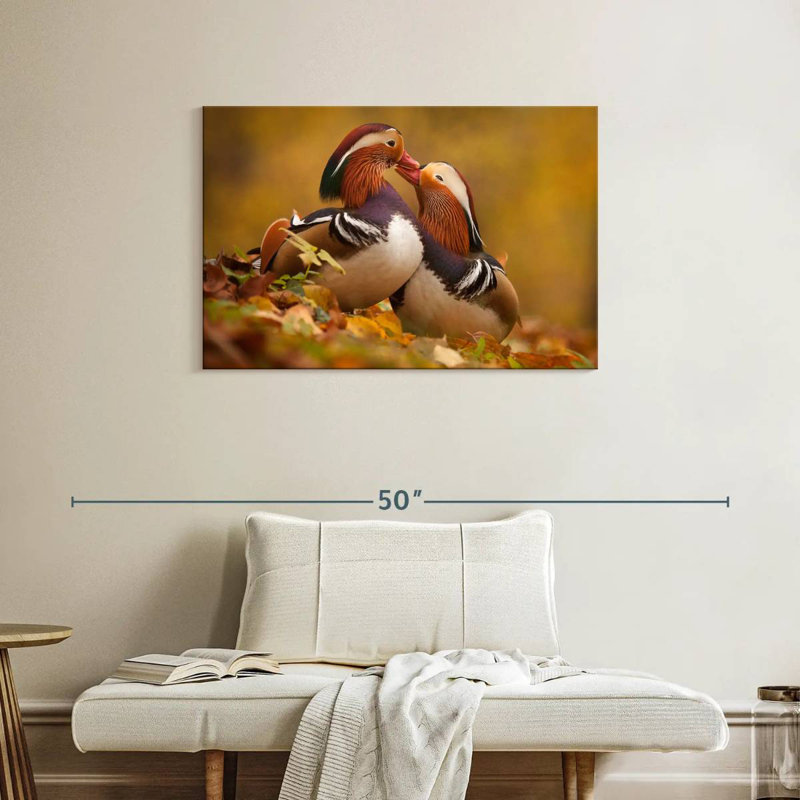 Brampt Loving Mandarin Ducks, 24" H x 36" W