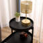2 tables de rangement avec rangement - métal noir et bois stable côté meubles de salon pour un espace pratique